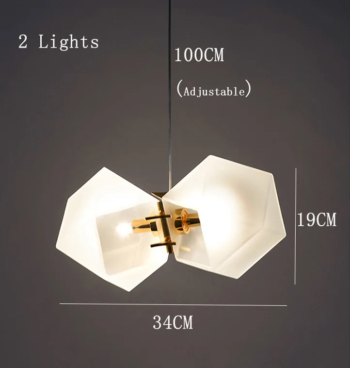 2 Lights Современные подвесные светильники колодцы матовое стекло DNA Led подвесные лампы скандинавские Роскошные гостиная столовая подвесные светильники - Цвет корпуса: 2 Lights