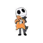 Эмалированная брошь в стиле аниме, броши в виде черепа, скелета, украшения для Хэллоуина, мультяшный злодей, брошь-кукла, значок, милые булавки для рюкзаков
