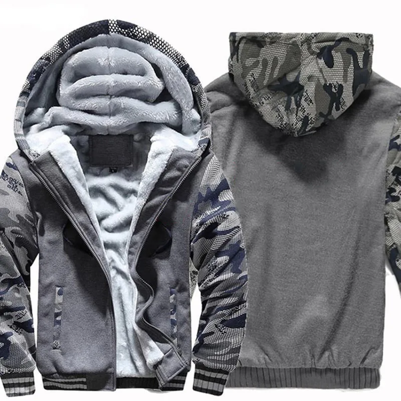 Mens Casual Winter Thickened Warm Coat 2022 New Casual Zipper Hooded Fleece Long Sleeve Jacket Male Solid Color Parkas