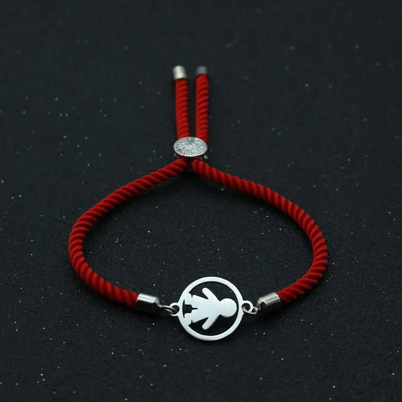 Браслет из нержавеющей стали с подвеской в виде мишки для мужчин и