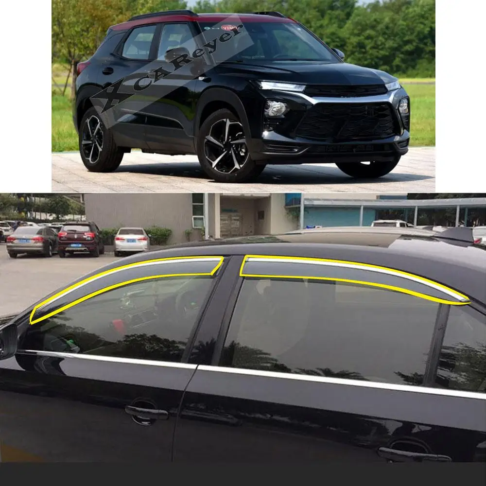 

Car Body Styling Sticker Plastic Window Glass Wind Visor Rain/Sun Smoke Guard Vent Protector For CHEVROLET Trailblazer 2019-2022