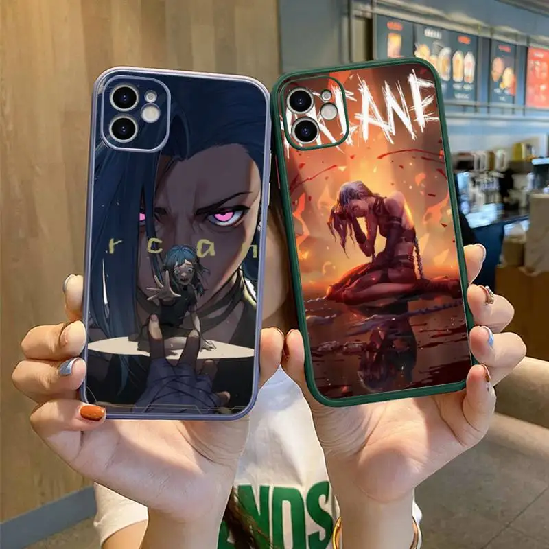 

Arcane jinx Phone Case For iPhone 12 11 Mini Pro XR XS Max 7 8 Plus X Matte transparent Back Cover
