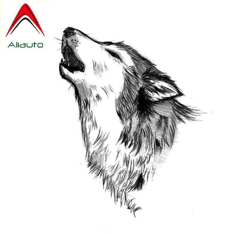 

Aliauto Cover Scratch Motorcycle Car Sticker Funny Howling Wolf Accessories Waterproof Reflective Creative Decal PVC,13cm*11cm