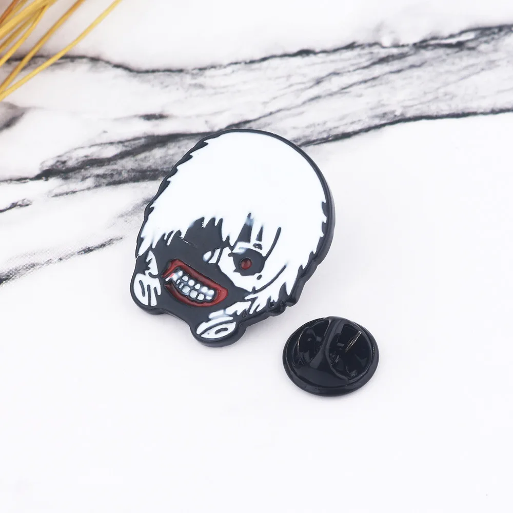 1 шт. эмалированная брошь на булавке в стиле аниме Токийский Гуль виде маски Кена
