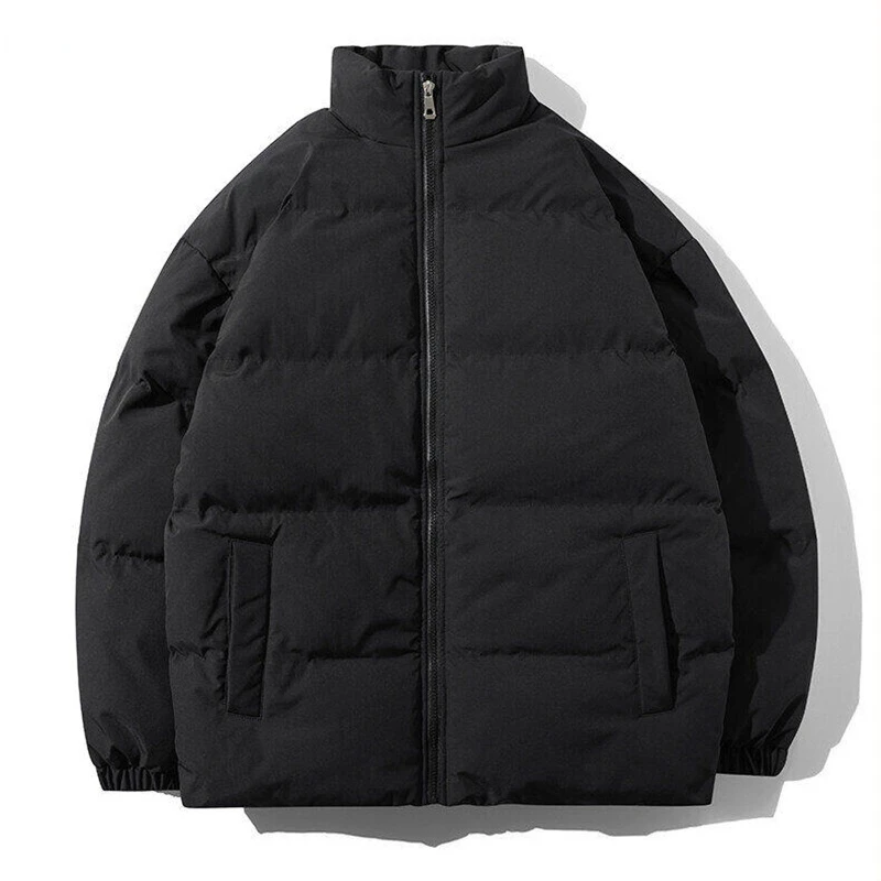 Black Men's Jacket Parkas 2021 Winter Male Jacket Thicken Warm Jackets Coat Solid Black Parka Fashion New Streetwear Oversized