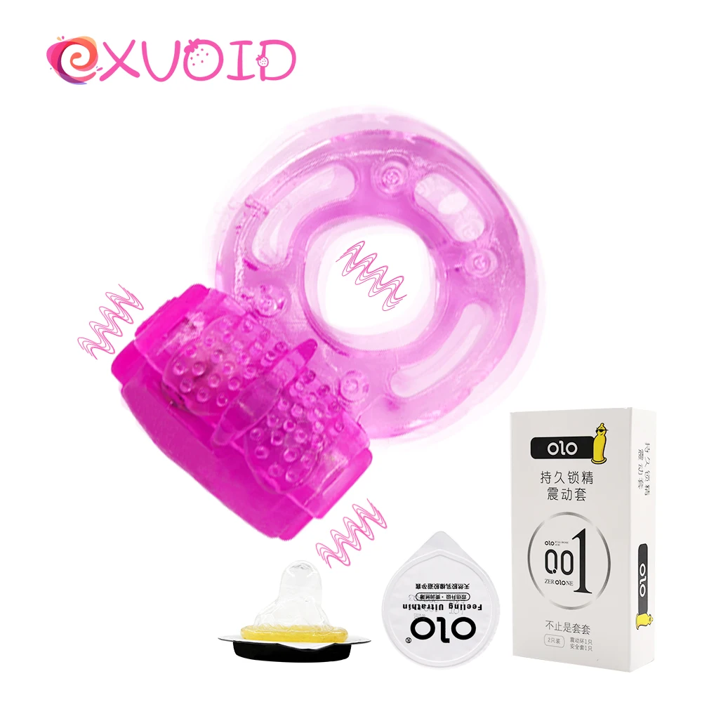EXVOID кольцо вибратор для пениса с презервативом Задержка эякуляции эластичный