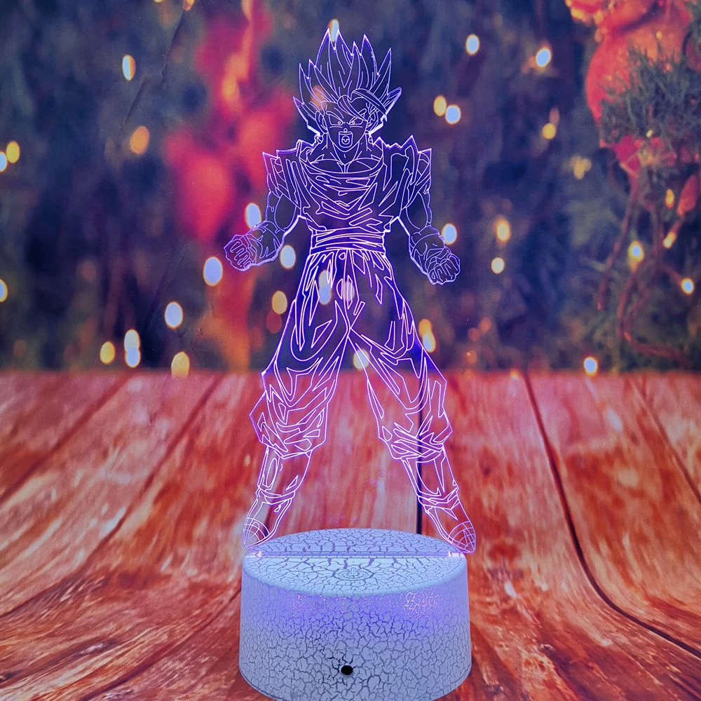 Новая 3D Светодиодная лампа Drgon Ball Son Goku ночник 7 Авто Цвет Градиент Иллюзия USB для