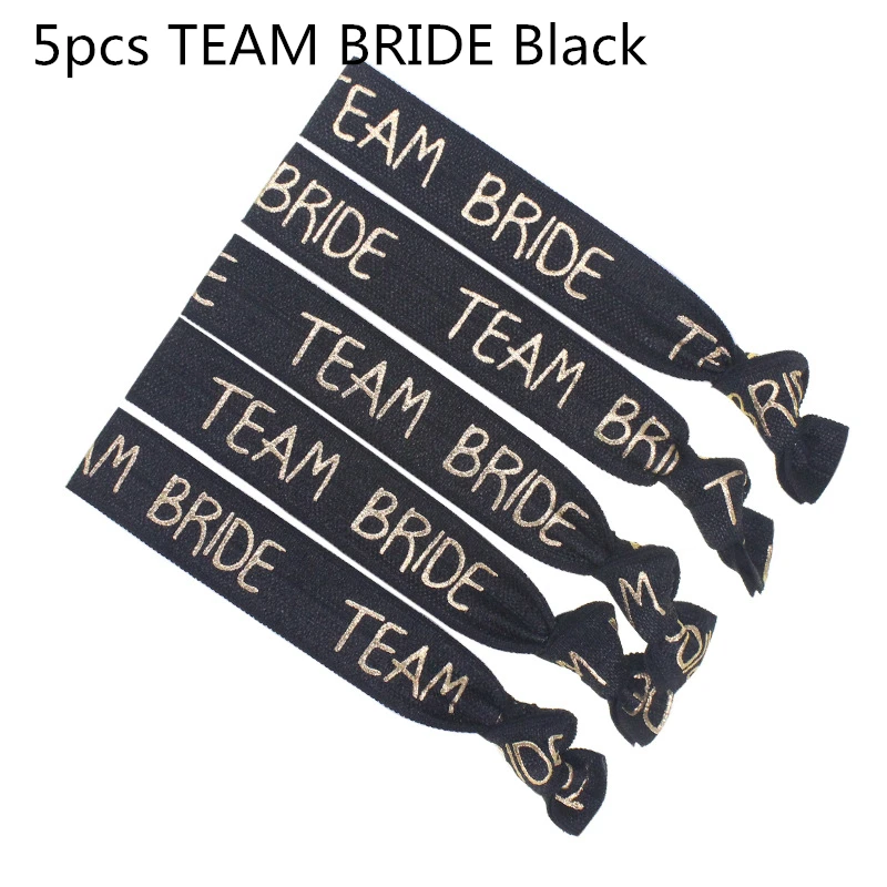 5pcs Black TEAM Свадебные украшения; мягкие тапочки для невесты; кожаные туфли для невесты; вечерние туфли для девичника; Q - Цвет: 5pcs Black TEAM