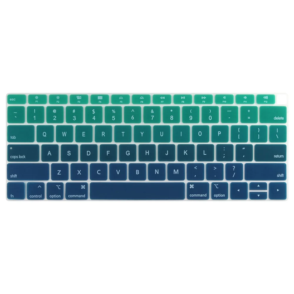 Силиконовая крышка клавиатуры для Macbook NEW Air 13 с дисплеем retina и сенсорной идентификацией модели A1932 - Цвет: Gradient Green