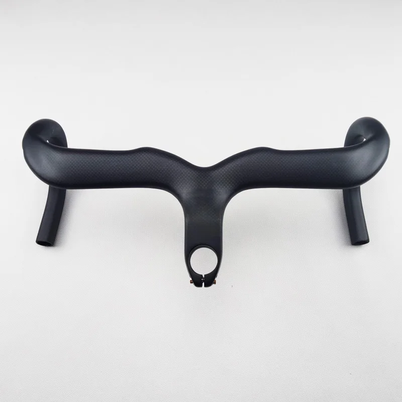 Matte 440x90mm Без логотипа, углеродный дорожный руль, 3 K, глянцевая ручка для велосипеда, ультра-светильник, интегрированный руль и стержень, углеродный руль - Цвет: Matte 440x90mm