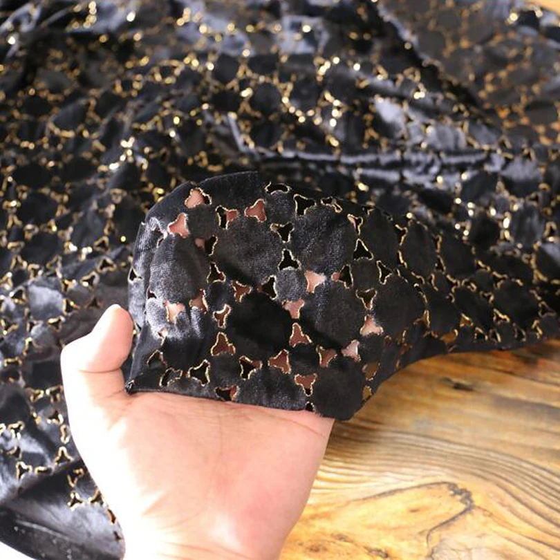 Черная эластичная бархатная модная юбка из позолоченной ткани | Дом и сад