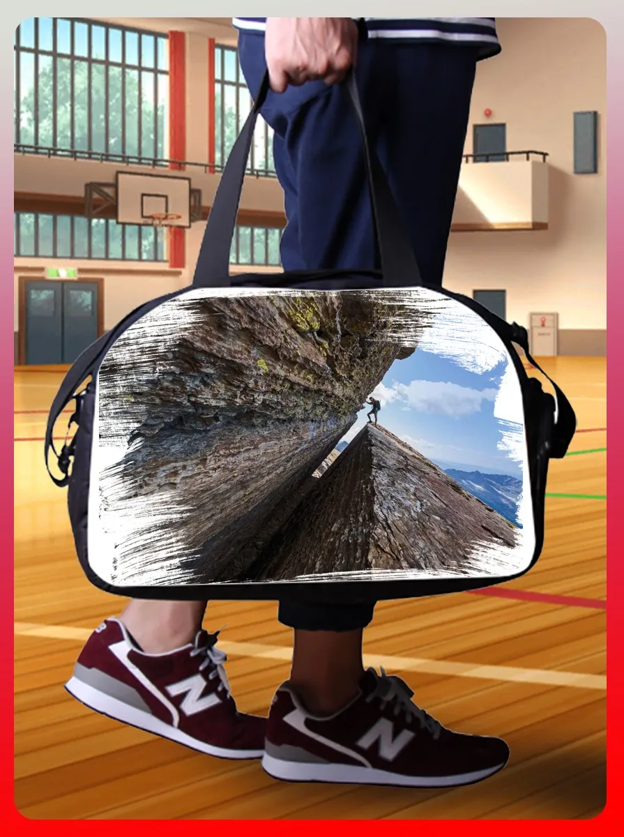 Спортивная сумка для спорта фитнеса похода с принтом Спорт Скалолазание горы - 394