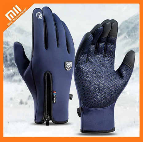 Xiaomi Winter Thermal Gloves Waterproof Windproof Outdoor Sports Warm Cycling Gloves Full Finger Tou