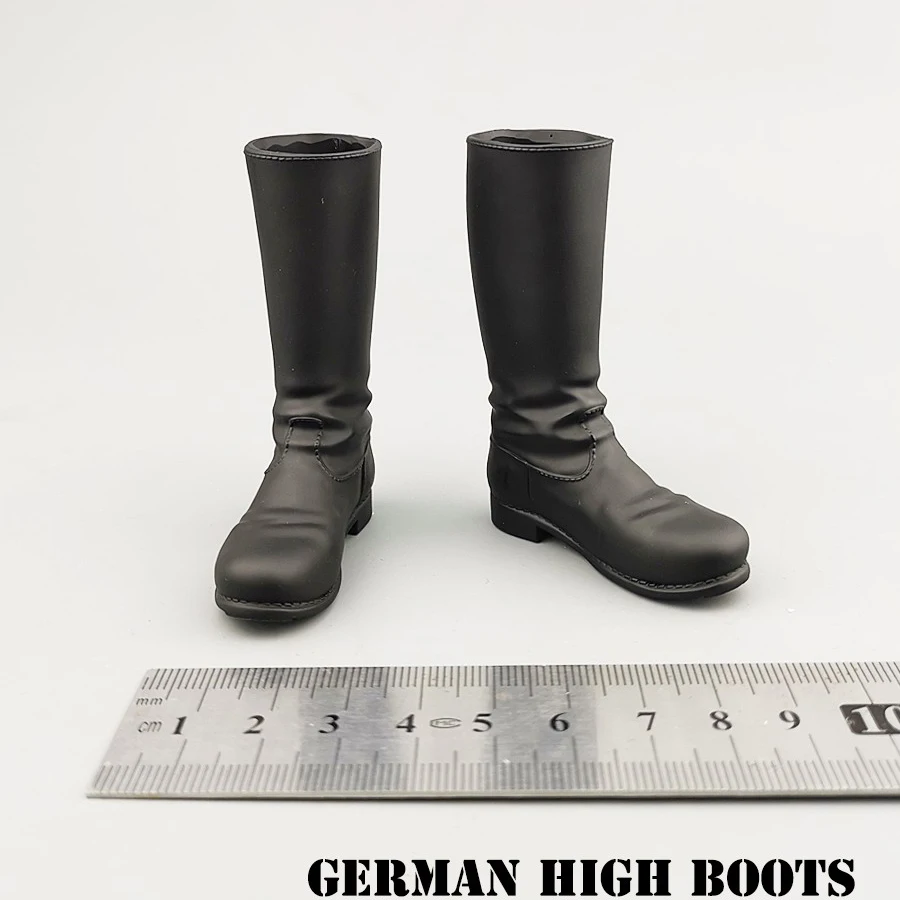 1/6 Масштабные черные высокие сапоги немецкой армии для верховой езды армейские