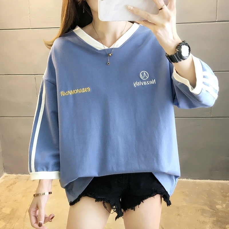 

Summer New Style Korean-style Plus-sized Women's Clothing Fat mm Loose Belly-Covering Half Sleeved Three-Quarter-Length-Sleeved