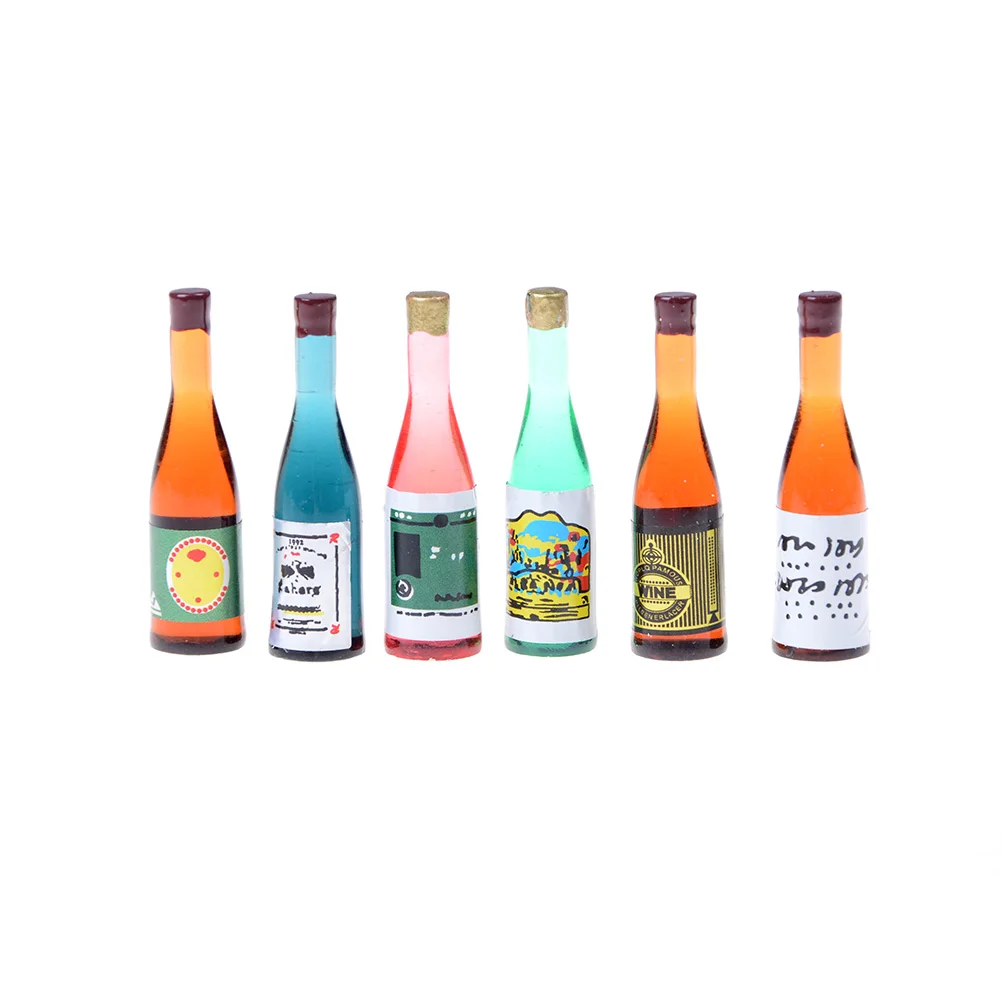 

6 шт./партия, разноцветные Кухня Drink Wine сок игрушечные бутылки 1:12 кукольный домик миниатюрная мебель Игрушки Высокое качество
