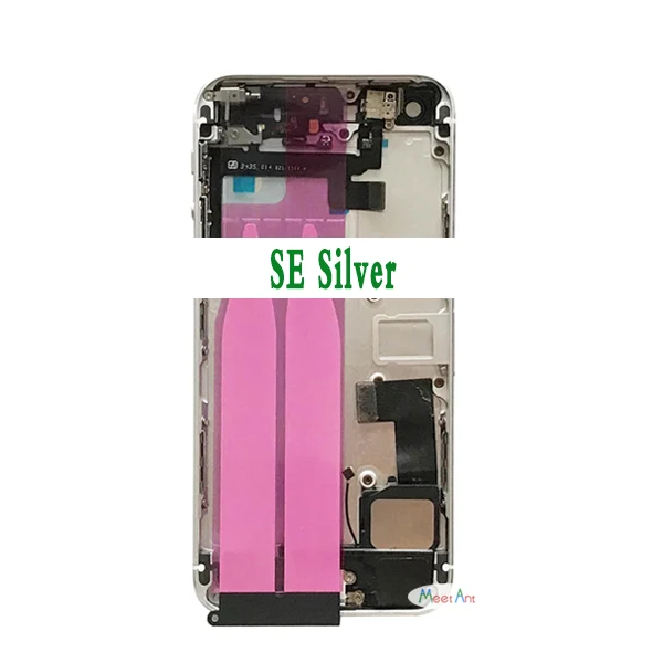 Для iphone 5 5G или 5S SE Высокое качество задняя средняя рамка Шасси Полный Корпус в сборе крышка батареи задняя дверь с гибким кабелем - Цвет: SE Silver