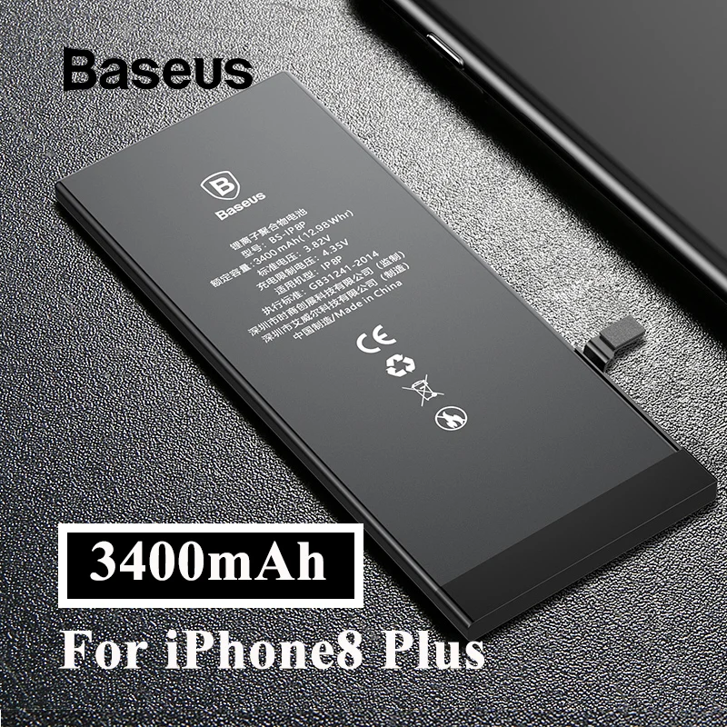 Литиевая батарея Baseus для iPhone 7 8 Plus, Сменные Аккумуляторы для телефонов, Емкость 3400 мАч, аккумулятор для телефонов Apple с бесплатными инструментами - Цвет: For iPhone 8 Plus
