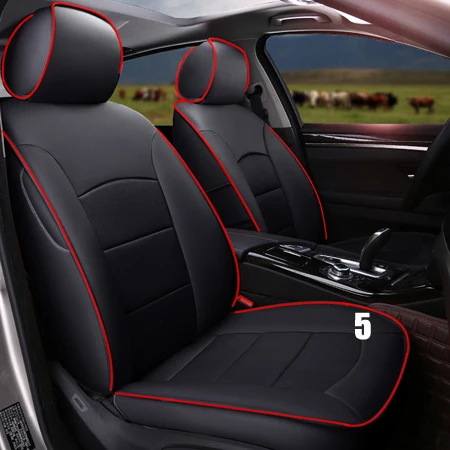 blackxred line for 5 CARTAILOR чехол для автокресла из натуральной кожи и аксессуары для Land Rover Discovery, спортивные чехлы для сидений автомобилей, защита сидений, полный комплект - Название цвета: blackxred line for 5