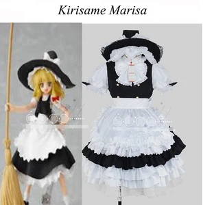 Аниме! TouHou Project Kirisame Marisa платье горничной прекрасный Unform Косплей Костюм Хэллоуин ролевые игры костюм для женщин Бесплатная доставка