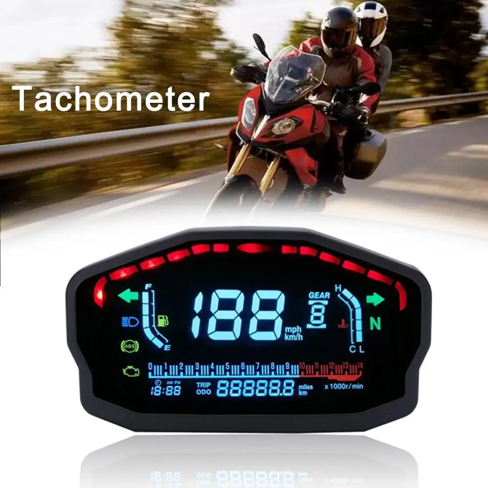 Motorcycle Modified Color Screen LCD Digital Instrument Speed Adjustable 2/4 Cylinder Universal LED Speedometer Odometer | Автомобили и