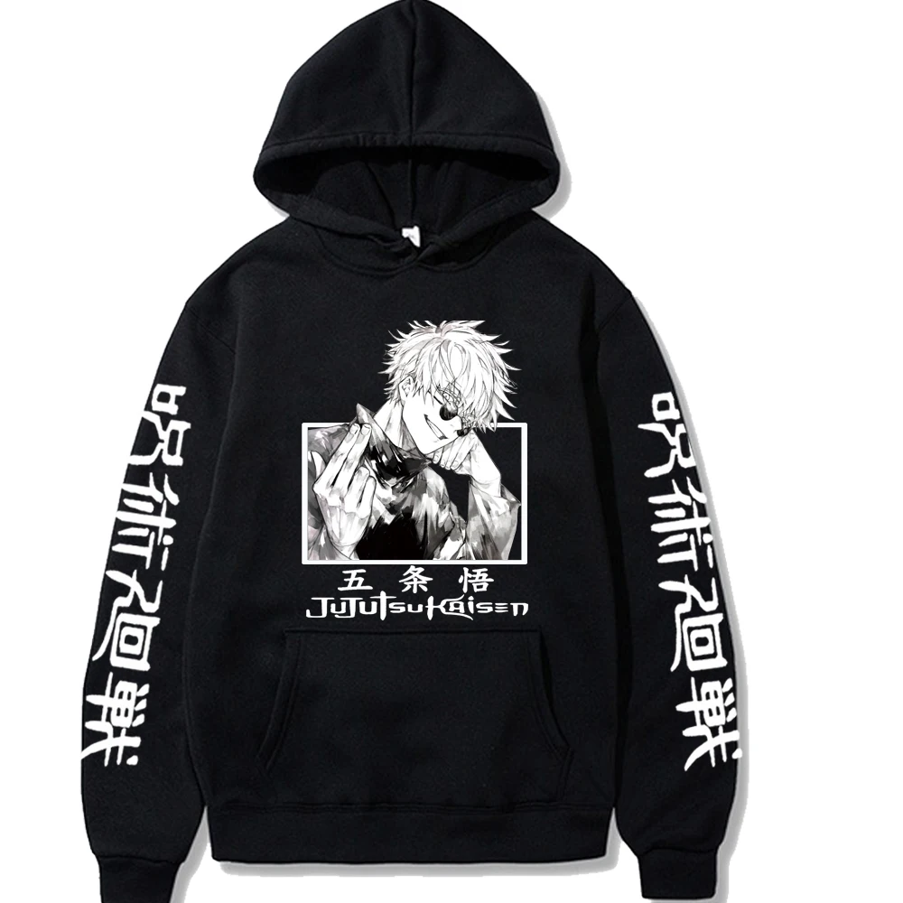 

2021 Anime Gojo Satoru Hoodie Long Sleeve Loose Hip Hop Man Woman Cloth