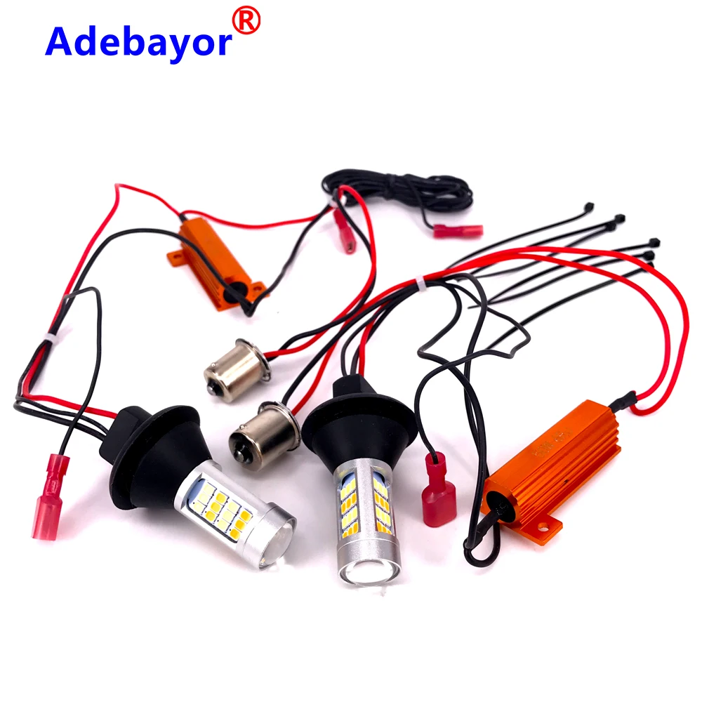 2 шт. BA15S 1156 T20 7440 42 SMD 2835 светодиодсветодиодный двухцветные автомобильные ДХО