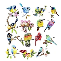 50pcslot embroidery patch bird couple branch clothing decoration backpack sewing accessories diy iron heat transfer applique