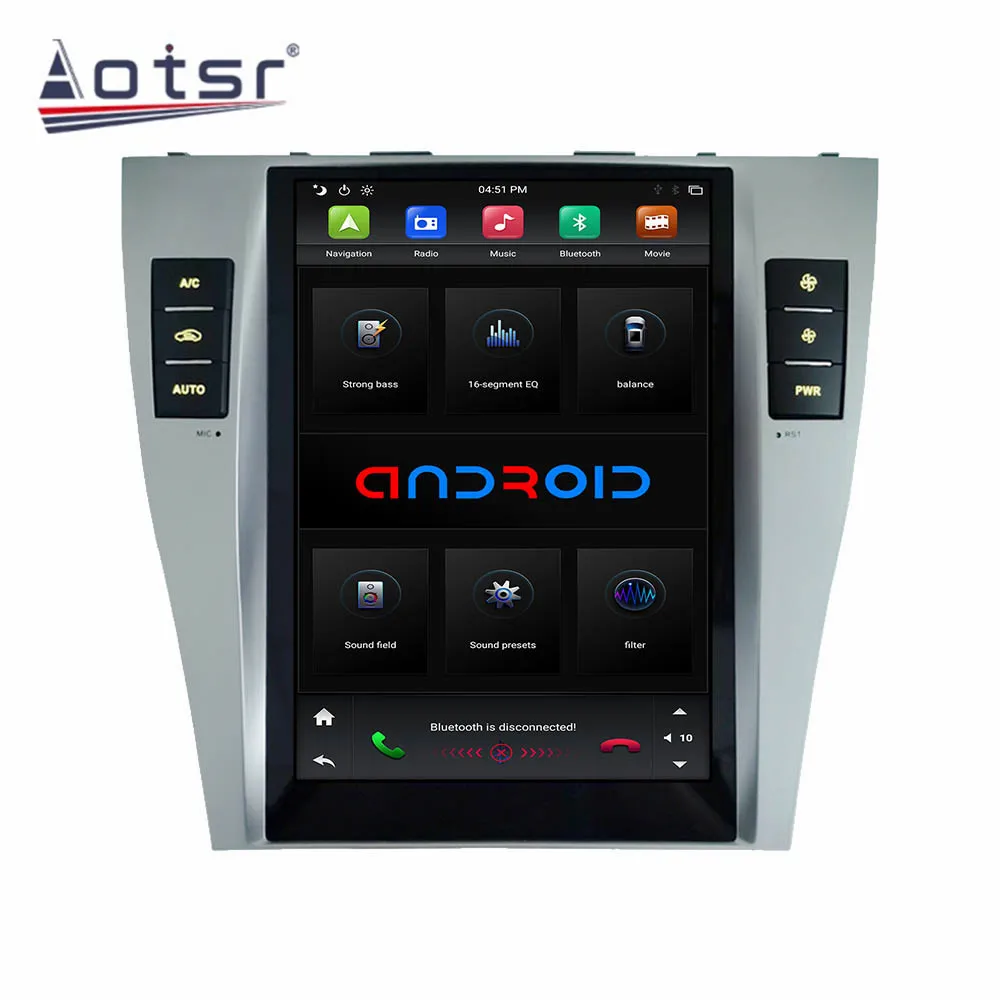 Автомобильный мультимедийный плеер с сенсорным экраном в стиле Tesla Android 9 0 для Toyota