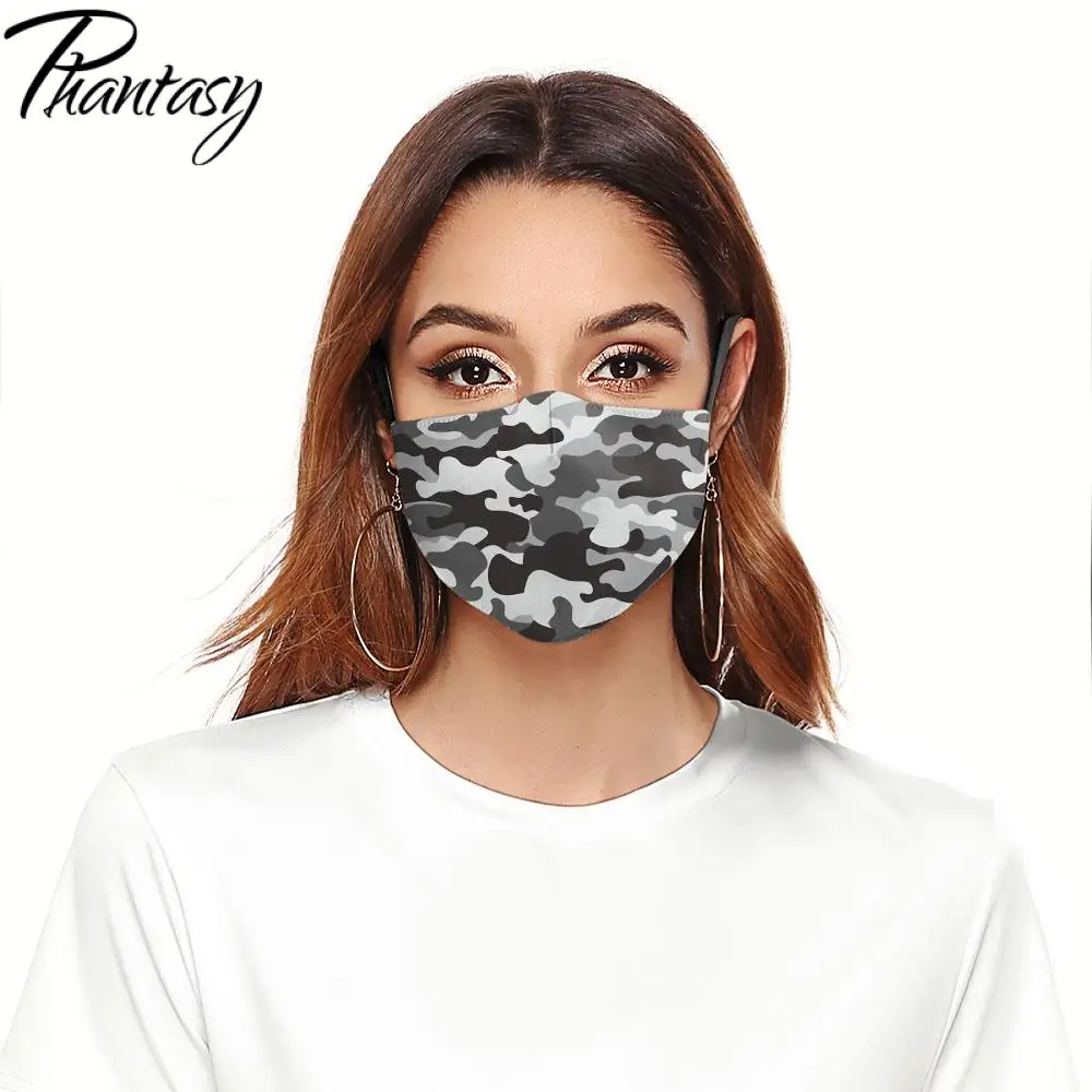 Phantai модная защитная маска PM2.5 для лица повседневные камуфляжные маски с защитой