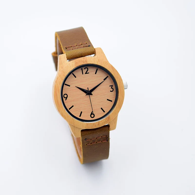 

Couple Wooden Watch Man Women Quartz Wristwatches Wooden Watches with Genuine Leather Band Strap Gift for Lover