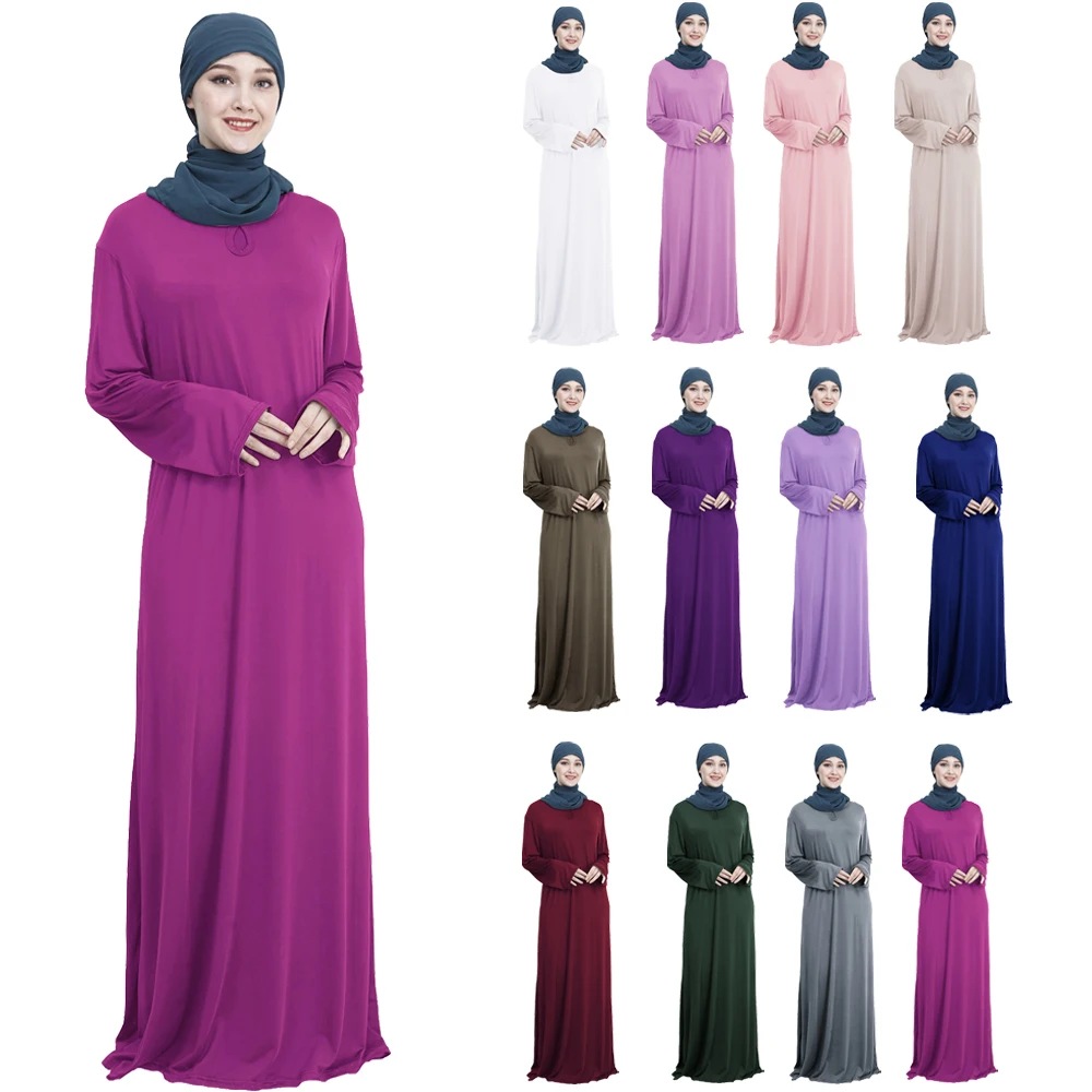 Мусульманское арабское платье Рамадана, Длинное Макси-платье абайя, исламский халат, кафтан, джилбаб, вечерние платья для молитв, свободная ...