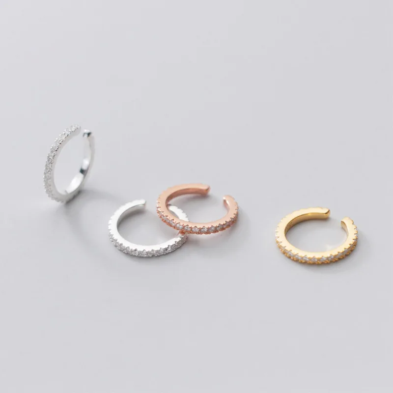 Серьги манжеты из стерлингового серебра 925 пробы циркониевый зажим серьги без