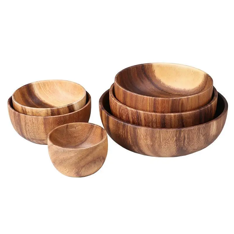 Деревянная миска из натурального акации посуда для раковины в корейском и