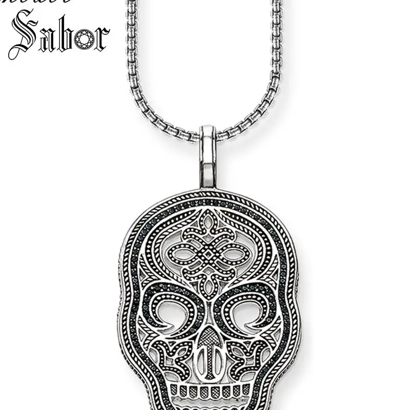 Звено цепи ожерелье Черный череп маска проложить подарок для мужчин и женщин