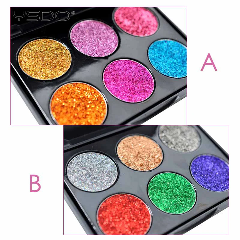 6 цветов мерцающие тени для век макияж долговечная палитра теней