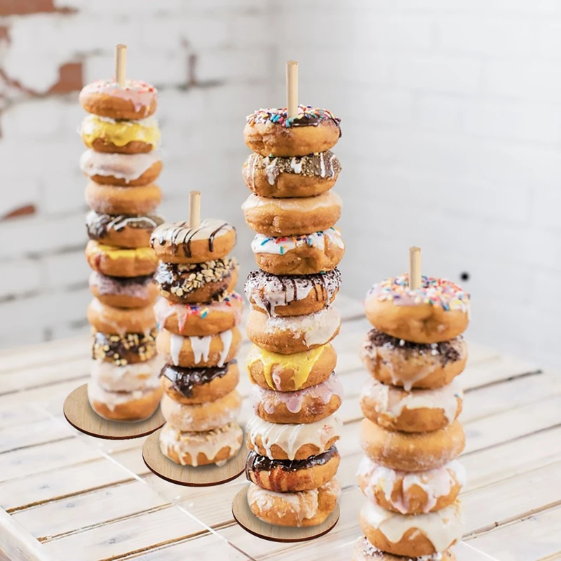 

Wooden Donut Display Stand DIY Wall Dessert Rack Kids Birthday Party Baby Shower Wedding Decoration