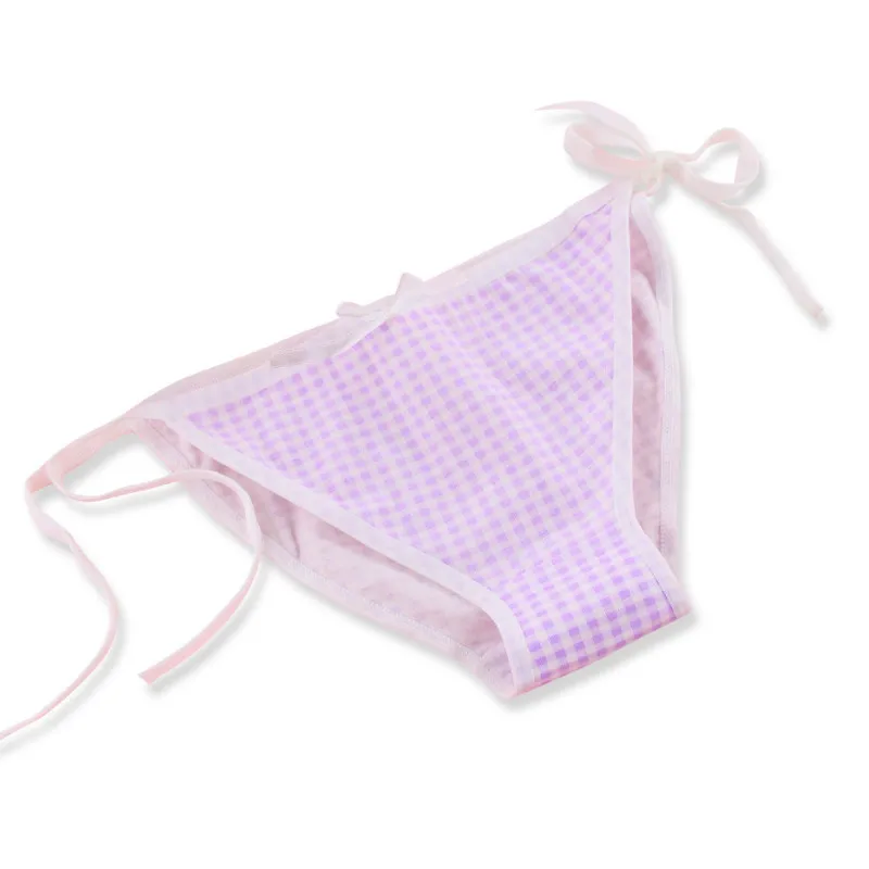 Японский светильник фиолетовые клетчатые трусики с бантиком 2 юаня мягкие для