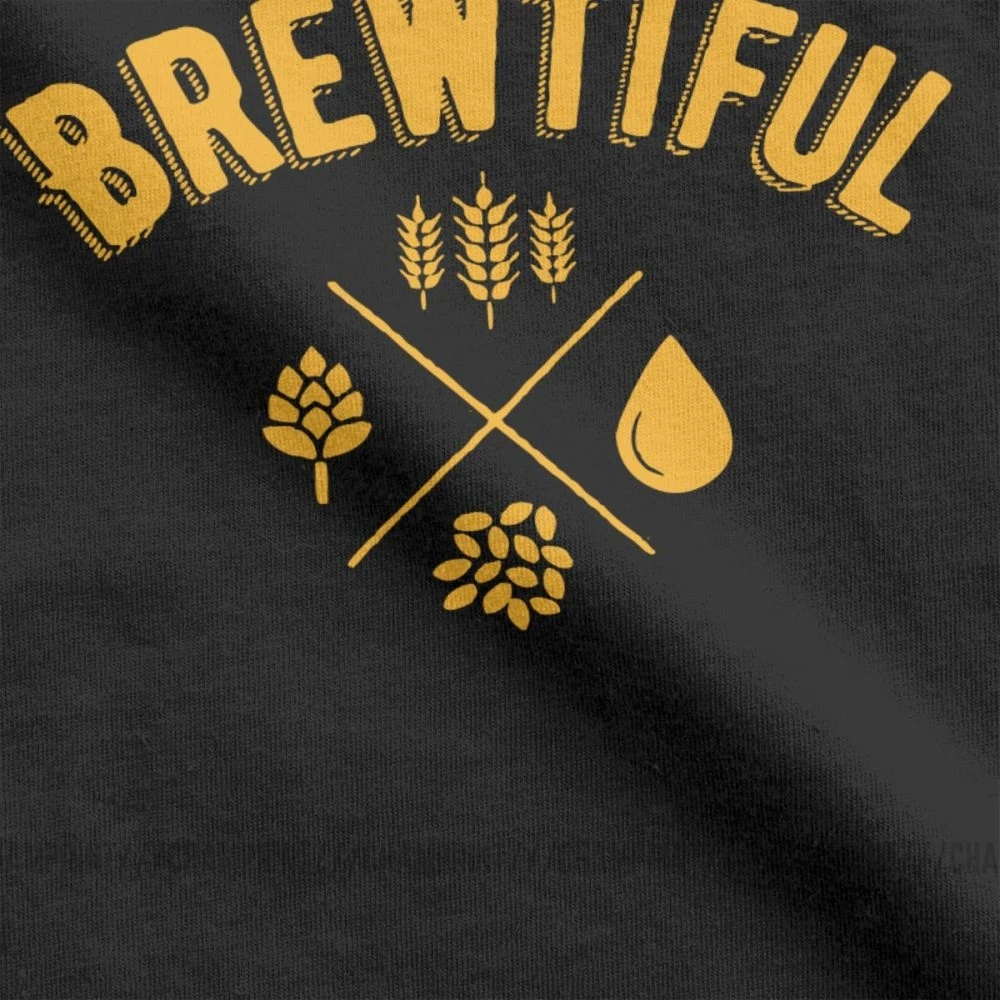 Мужская футболка с коротким рукавом Life Is Brewtiful из 100% хлопка круглым вырезом для