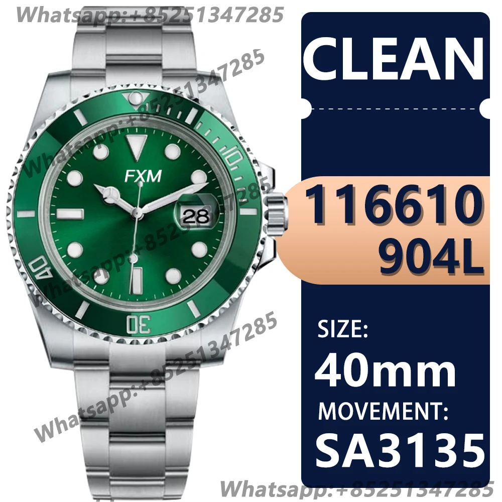 

Men's Automatic Mechanical Top Luxury Brand Watch 40mm Submariner 116610 CLEAN VSF 1:1 Best Edition 904L AAA Replica Super Clone