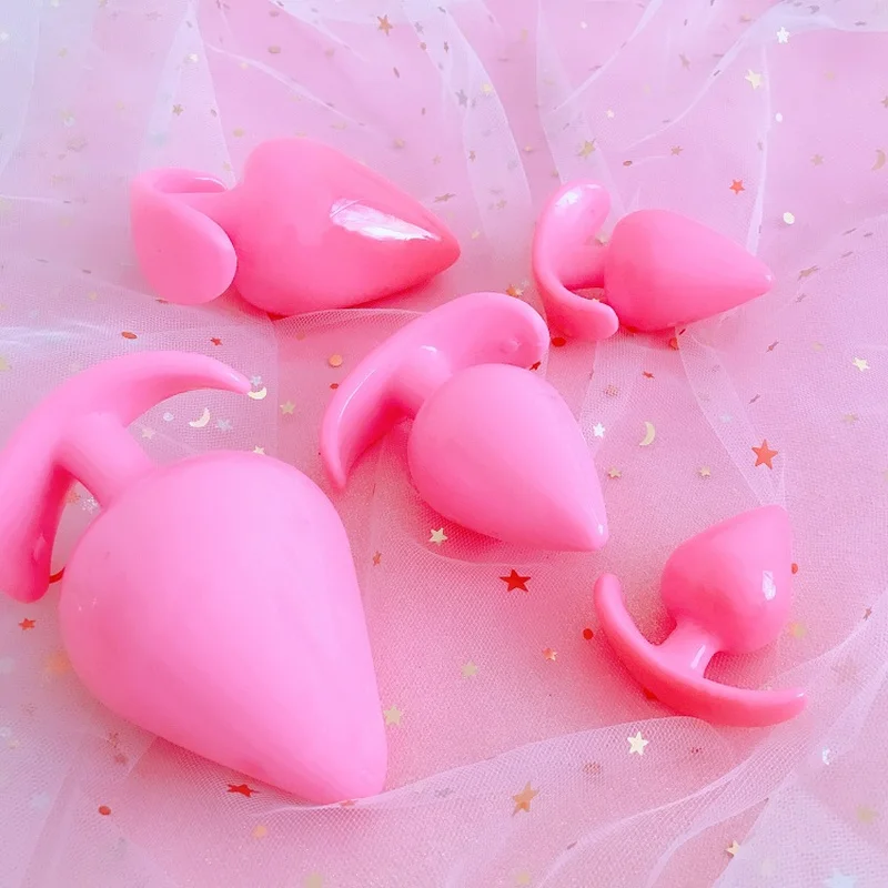 Розовый Силиконовый Анальная пробка эластичный массажер простаты БДСМ секс