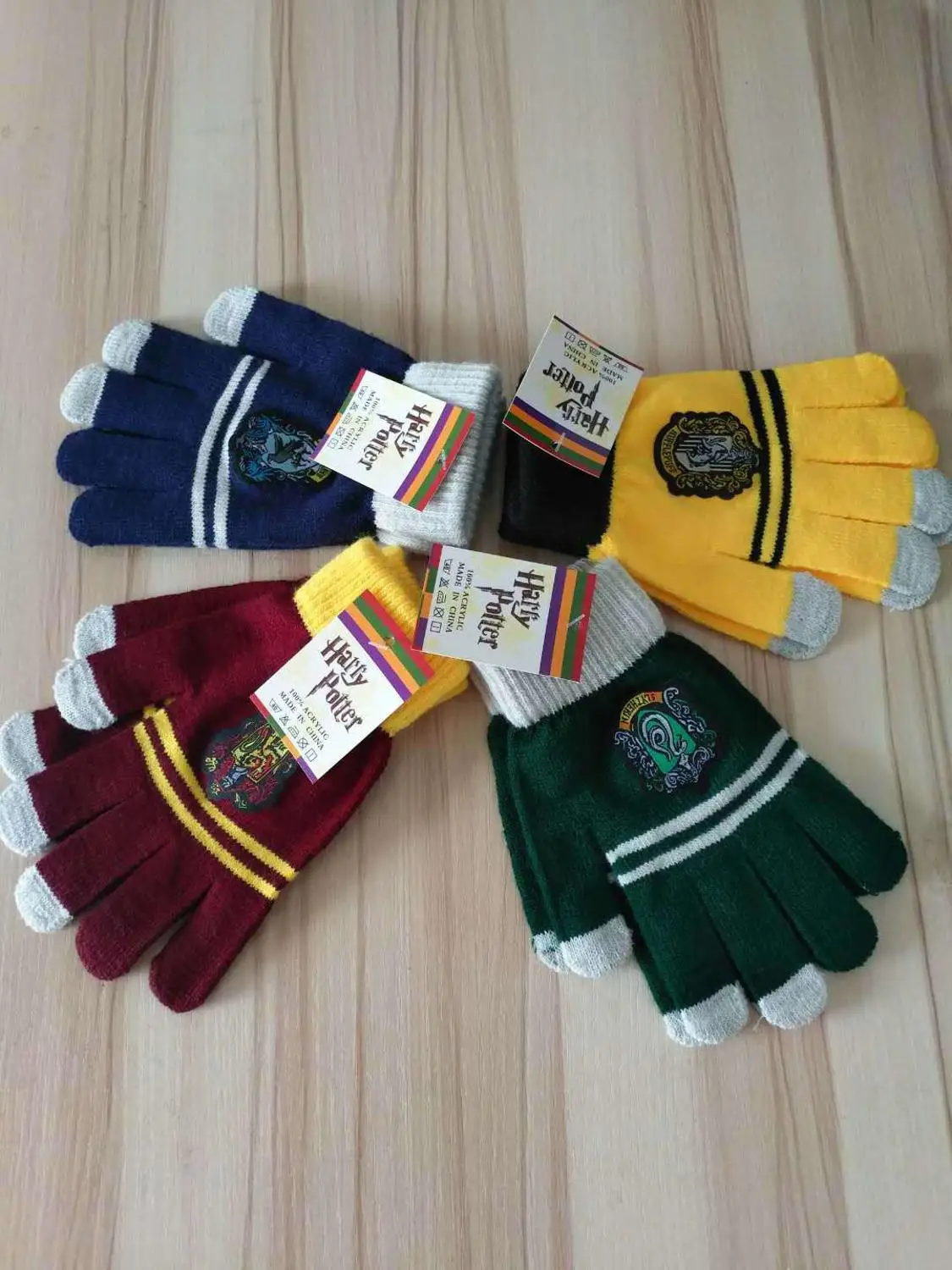 Перчатки Gryffindor Slytherin Hufflepuff Ravenclaw 2019 зимние теплые перчатки для сенсорного экрана