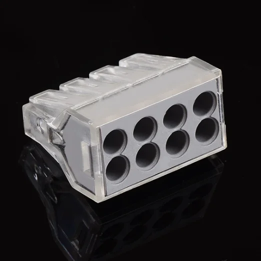 

5 pcs/lot PCT-108 8 Pin 2.5 Connector Hard Wire Quick Wiring Plug Splice No Welding Jack Socket Cable Clamp Terminals Adapter