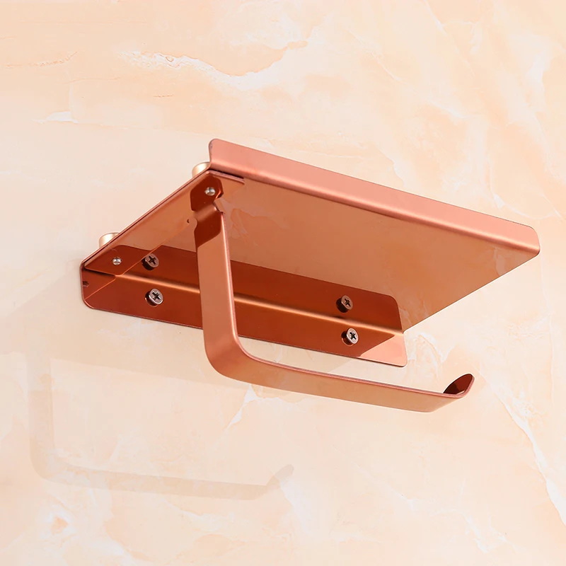 stainless steel toilet paper holder bathroom paper phone holder shelf wall mount mobile phones towel rack bathroom accessories free global shipping