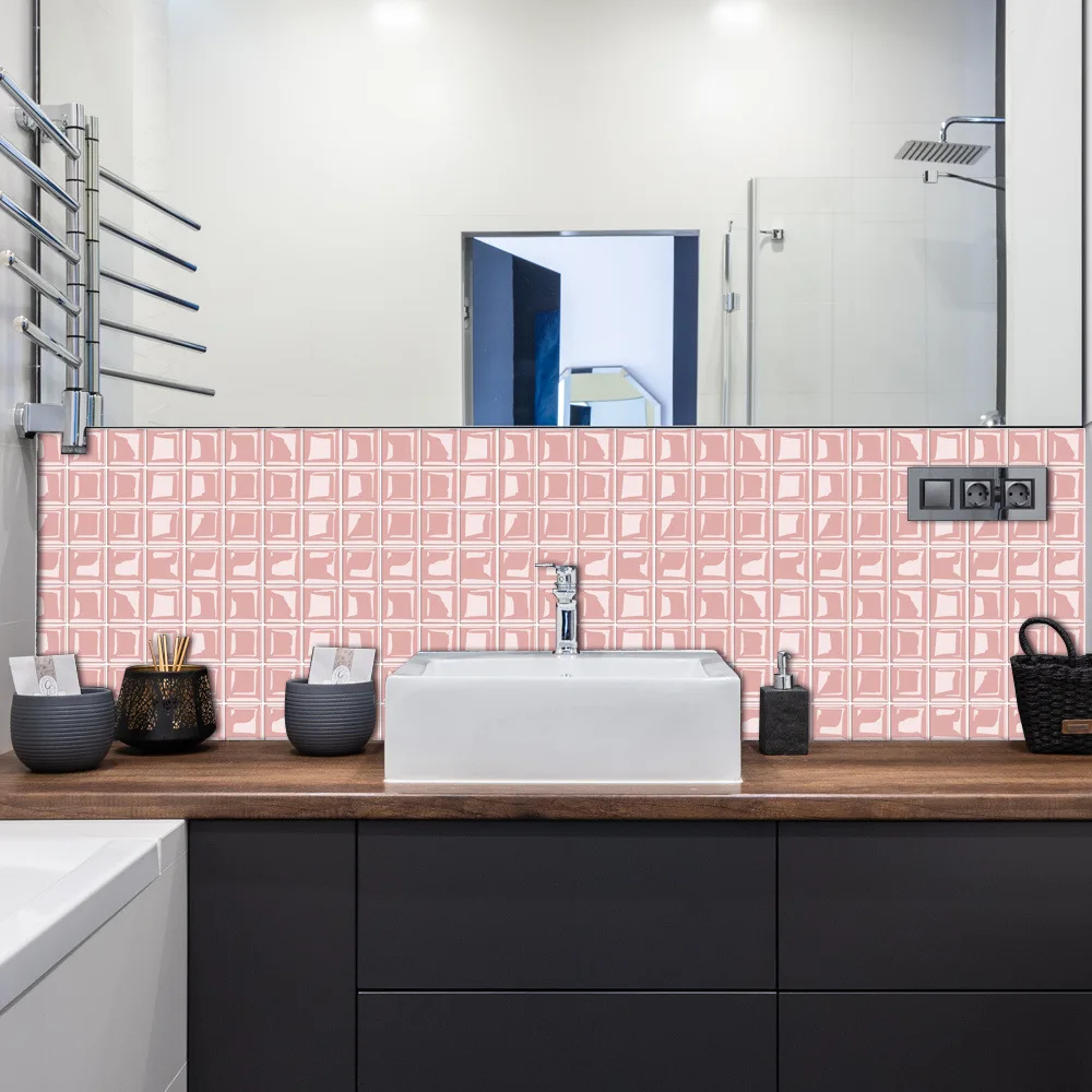 Наклейка для мозаичной плитки 3D самоклеящаяся Съемная настенная бумажная плитка