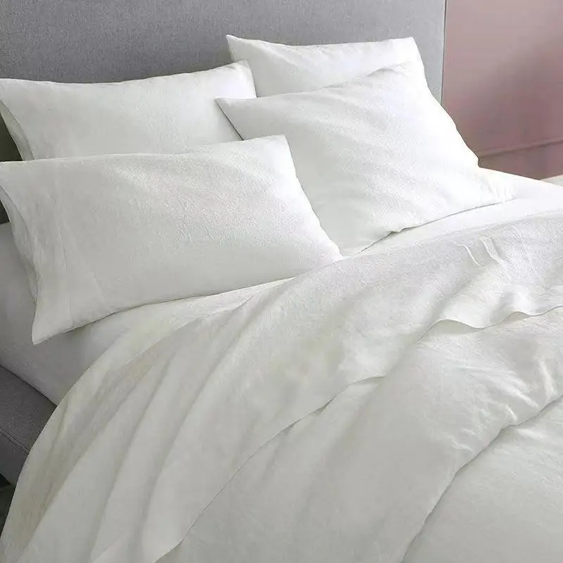 

3PCS Nature Linens Duvet Cover 220x240 Twin Size Bedding Set Flax Bed Linen 2 People Quilt Cover 2 Pillowcase 140x200 240x260