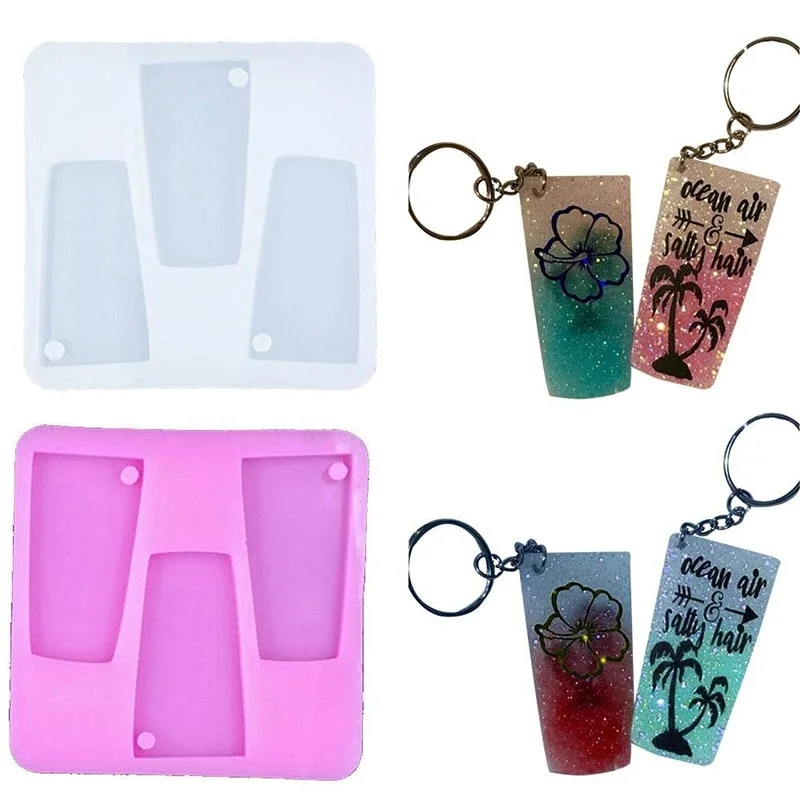 

Silicone Molds,DIY Water Glass Shape Silicone Tumbler Mold for Key Chain Perforated Resin Clay Mold Crafts Tools Moulds