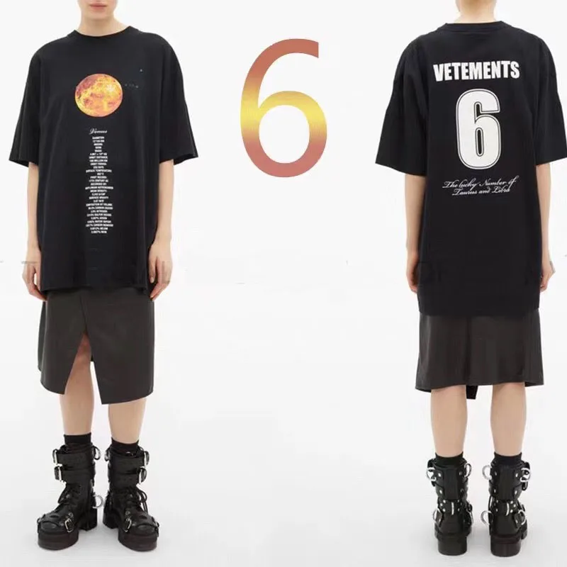20ss последняя в стиле хип хоп Vetements 3D печать солнечная система галерея Венера Mars