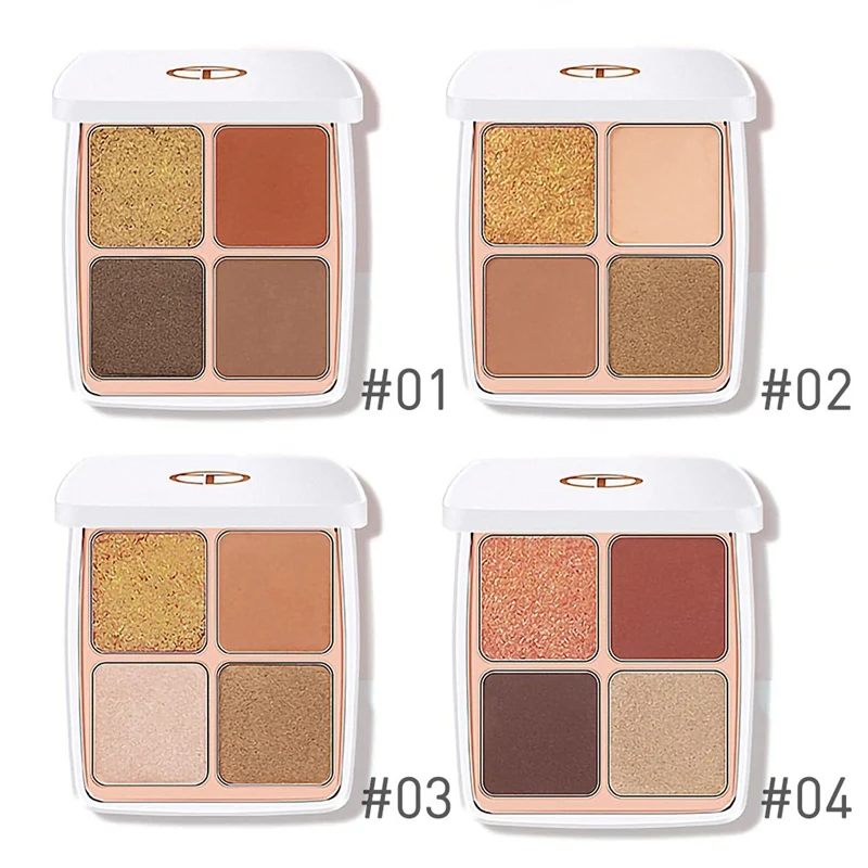 4 Цвета Матовая блестящая палитра теней для век стойкие водонепроницаемые тени