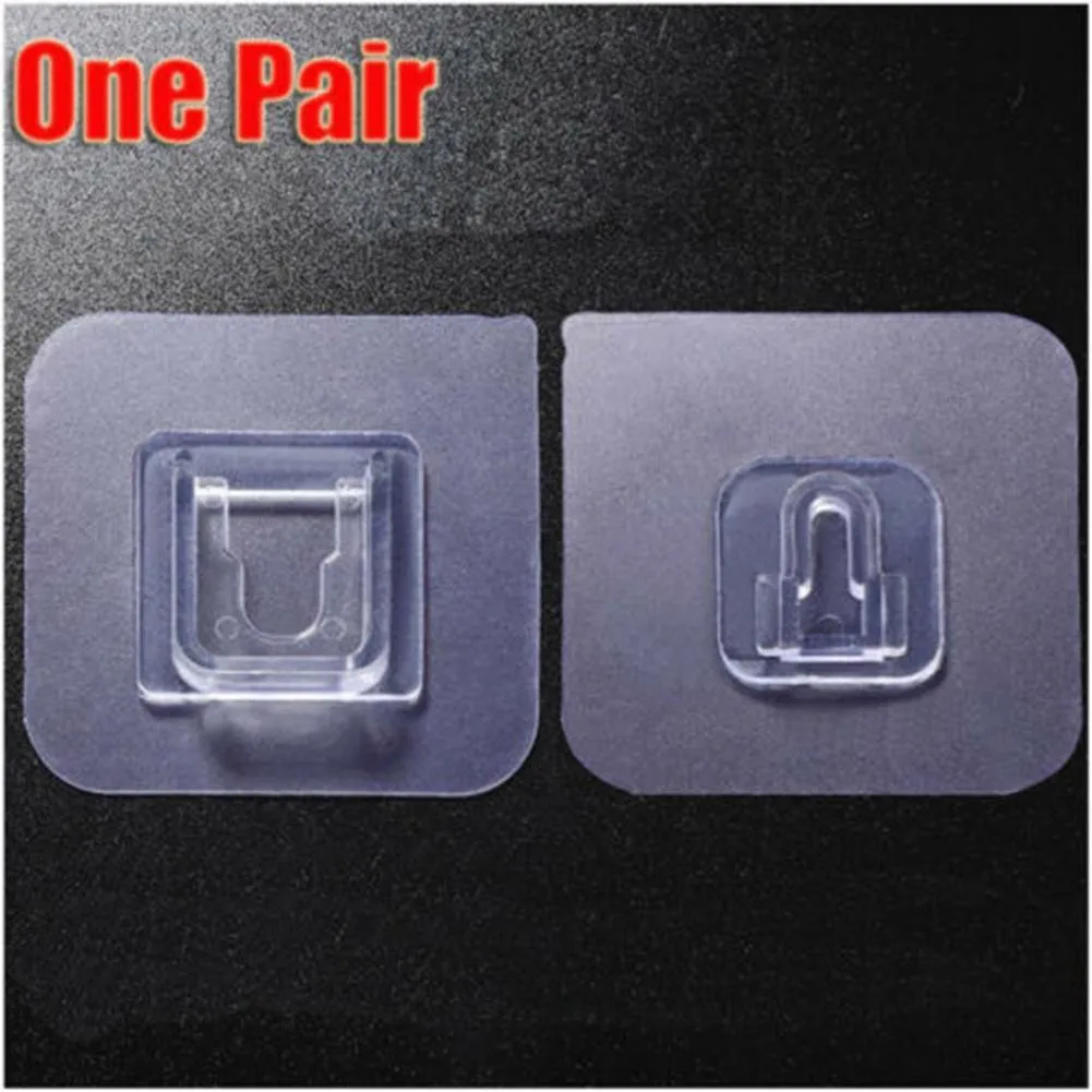 

10pairs Transparent Double-sided Adhesive Wall Hooks Hanger Strong Suction Cup Sucker Wall Storage Holder Kitchen Bathroom